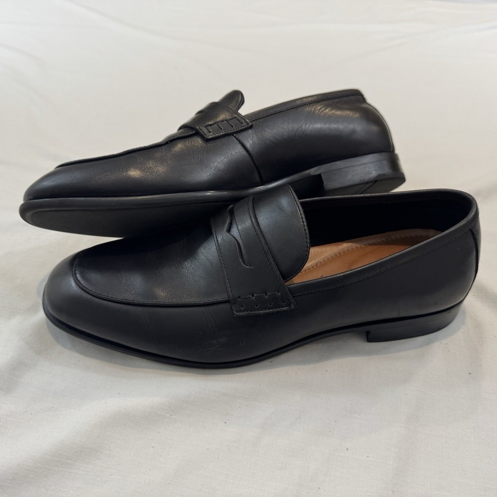 ALDO Men's Keifer Penny Loafer Leather Upper Black Size 11 EU 44 Slip On